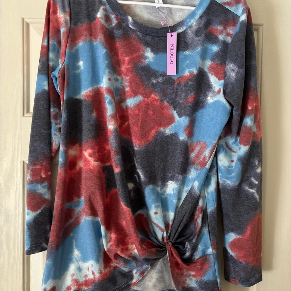 Niluofuo Tunic Tie Dye Top